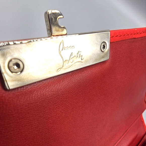 ✨️RARE✨️ CHRITIAN LOUBOUTIN Lambskin Trifold Wallet Clutch - Picture 8 of 14
